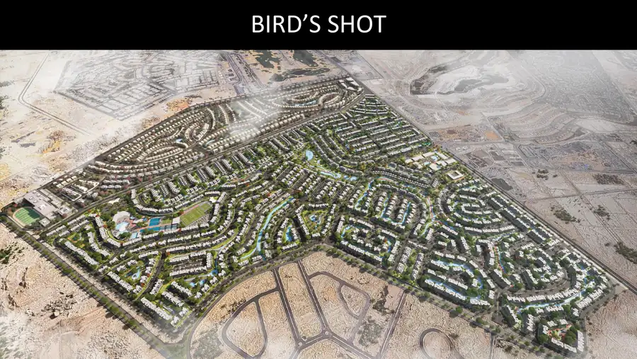 Aerial view of P/X on the hill in Palm Hills, West Cairo